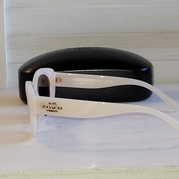 $108 *NWT* COACH Oversized Square Sunglasses (1 Milky Ivory) - Picture 6 of 9